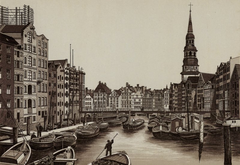 Hamburg: Reimers-Fleet, Reimers Fleet (litho) av German School