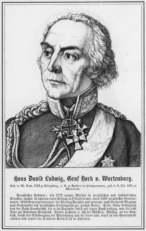 Hans David Ludwig, Greve York mot Wartenburg (gravyr) av German School