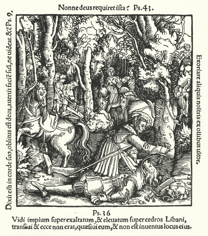 Hans von Hutten dödad av Ulrich, hertig av Württemberg, 1515 av German School