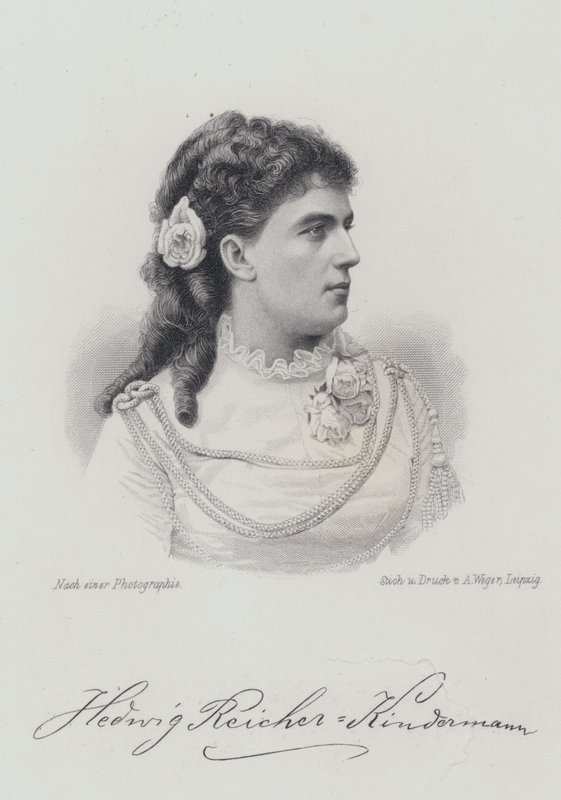 Hedwig Reicher-Kindermann, tysk operasångare (gravyr) av German School