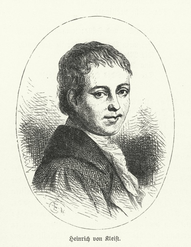 Heinrich von Kleist, tysk poet, dramatiker, romanförfattare och novellförfattare (litho) av German School