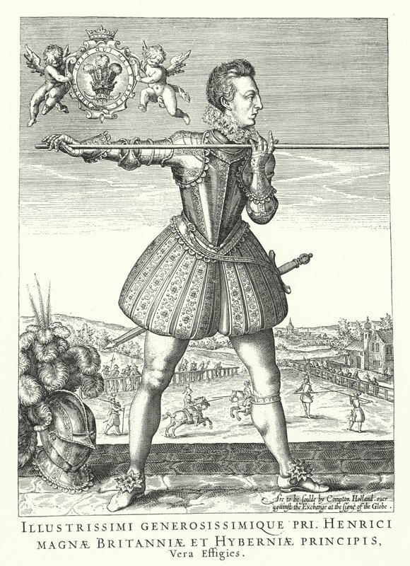 Henry Frederick, Prince of Wales, äldste son till kung James I av England (gravyr) av German School