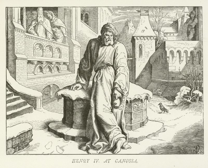 Henrik IV i Canossa av German School