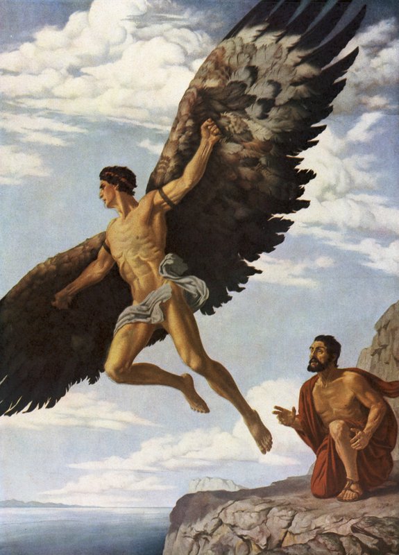 Ikaros (färg litho) av German School