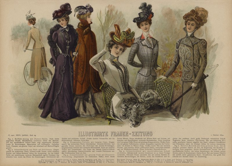 Illustration för Illustrirte Frauen-Zeitung (färg litho) av German School