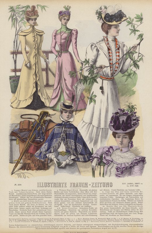 Illustration för Illustrirte Frauen-Zeitung (färg litho) av German School