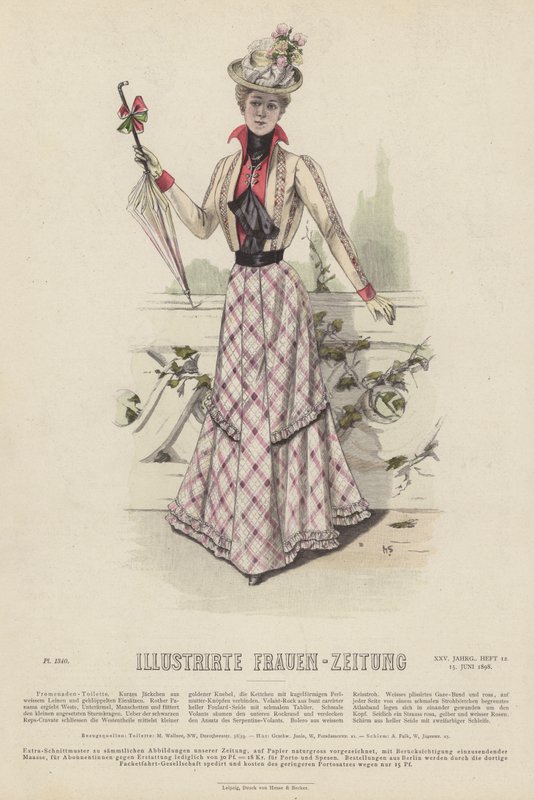 Illustration för Illustrirte Frauen-Zeitung (färg litho) av German School
