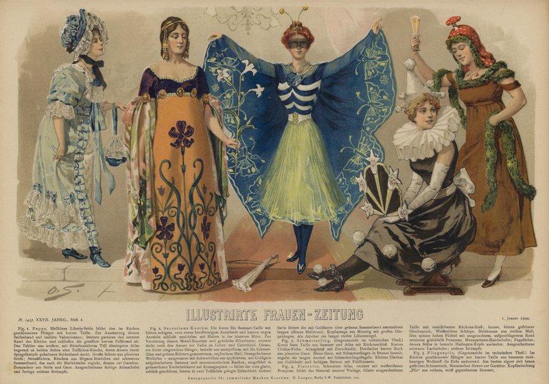 Illustration till Illustrirte Frauen-Zeitung (färglitografi) av German School