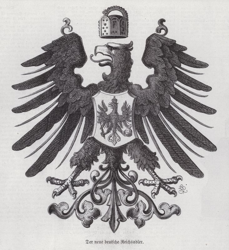 Imperial eagle, nytt emblem för Tyskland (gravyr) av German School
