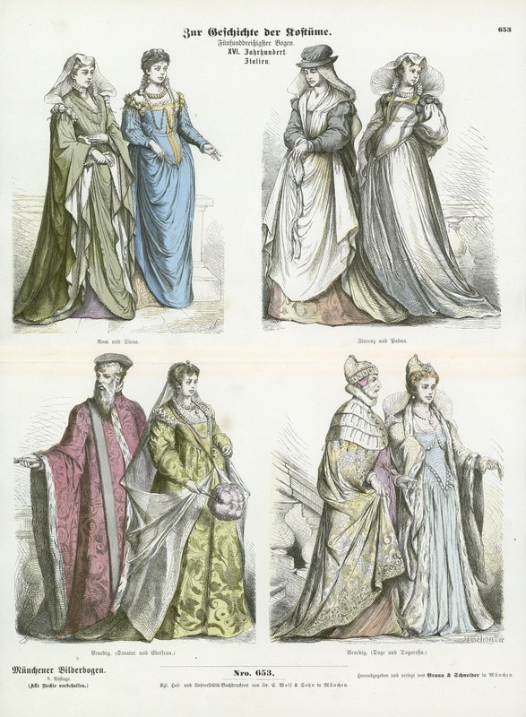Italienska dräkter, 1500-talet av German School