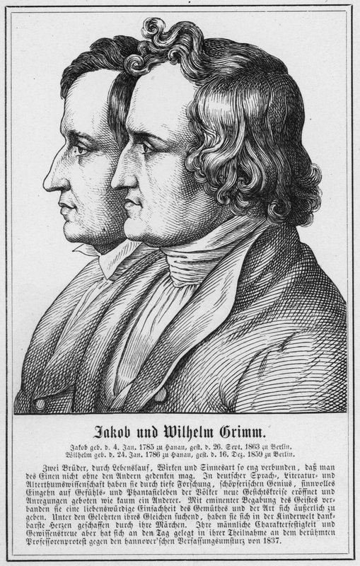 Jacob och Wilhelm Grimm (gravyr) av German School
