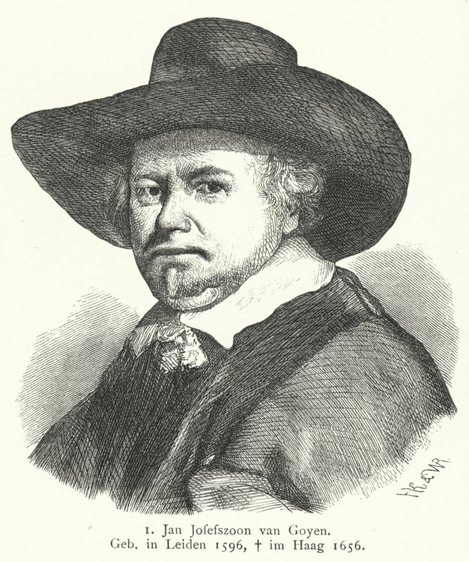 Jan van Goyen, målare från den holländska guldåldern (gravyr) av German School