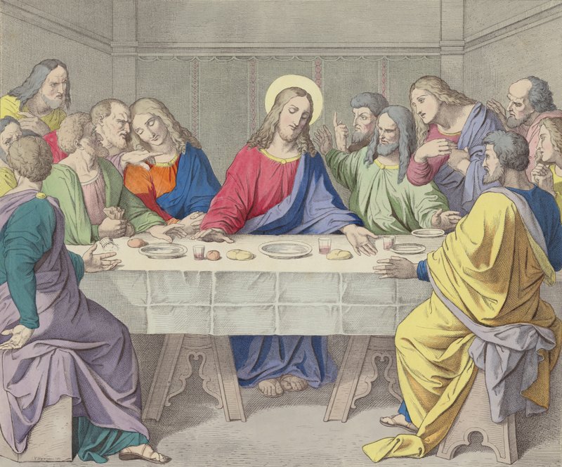 Jesus instiftar den heliga nattvarden av German School