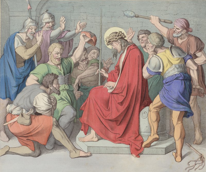 Jesus är krönt med törnar av German School