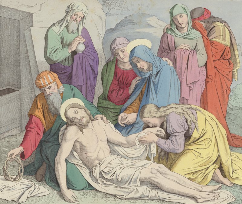 Jesus läggs i graven av German School