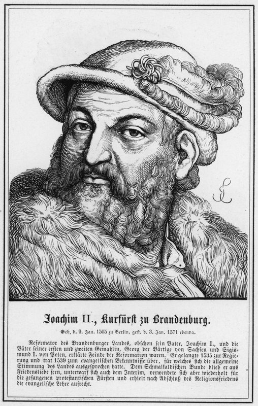 Joachim II, kurfurste av Brandenburg (gravyr) av German School