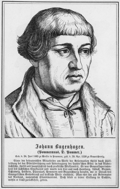 Johann Bugenhagen, Pommeranus, D Pommer (gravyr) av German School
