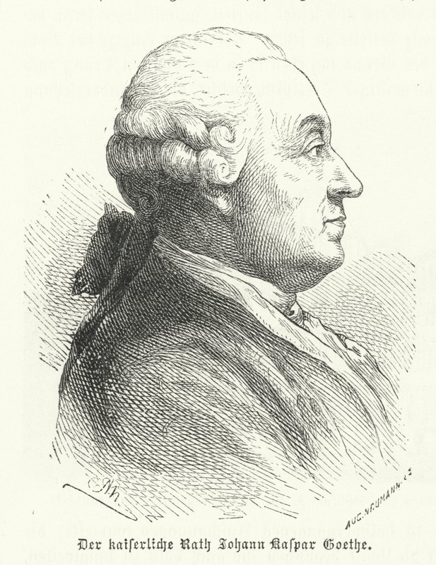 Johann Caspar Goethe, far till den tyske författaren Johann Wolfgang von Goethe (gravyr) av German School
