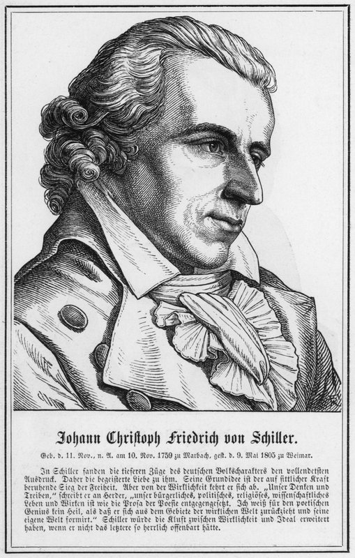 Johann Christoph Friedrich von Schiller (gravyr) av German School