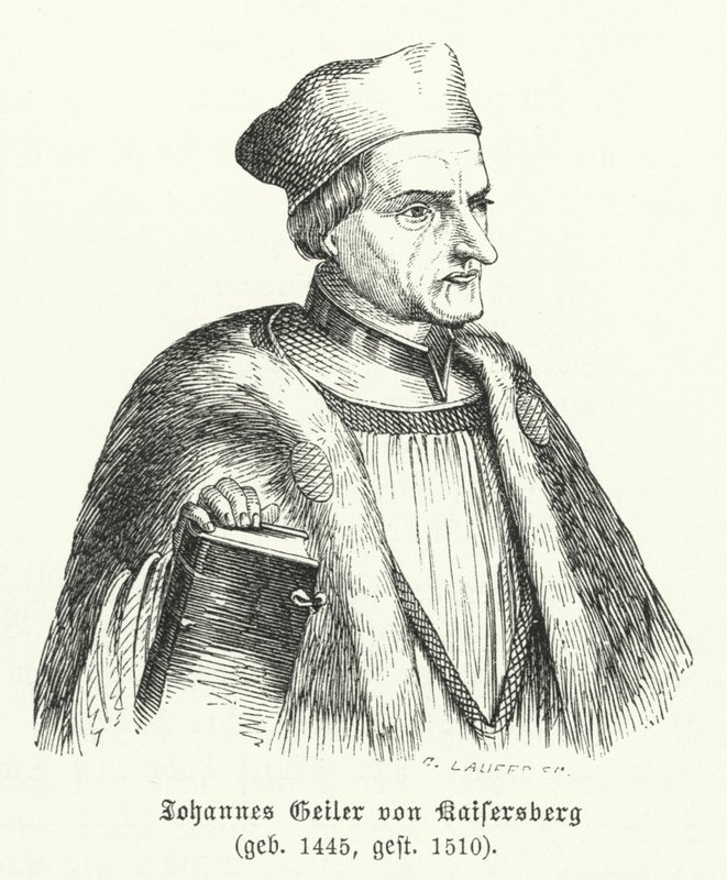 Johann Geiler von Kaisersberg, schweizisk präst och teolog (gravyr) av German School