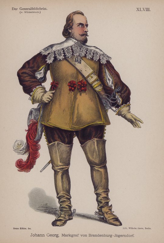 Johann Georg, markgreve av Brandenburg-Jagerndorf (1577-1624), från Der Generalfeldoberst av Ernst von Wildenbruch (färg litho) av German School