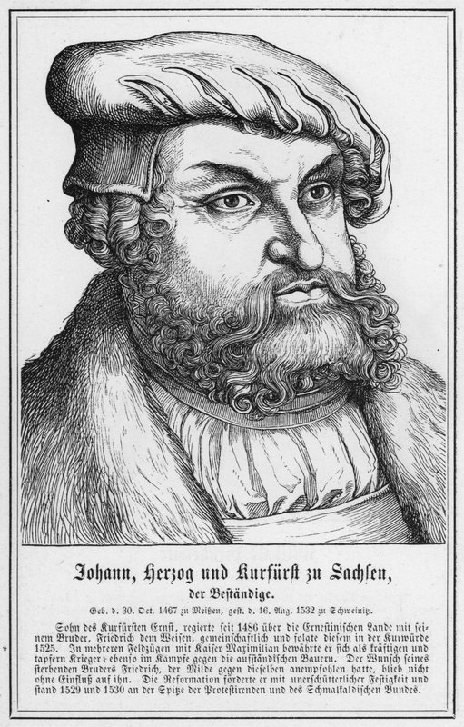 Johann, hertig och kurfurste av Sachsen, den uthålliga (gravyr) av German School