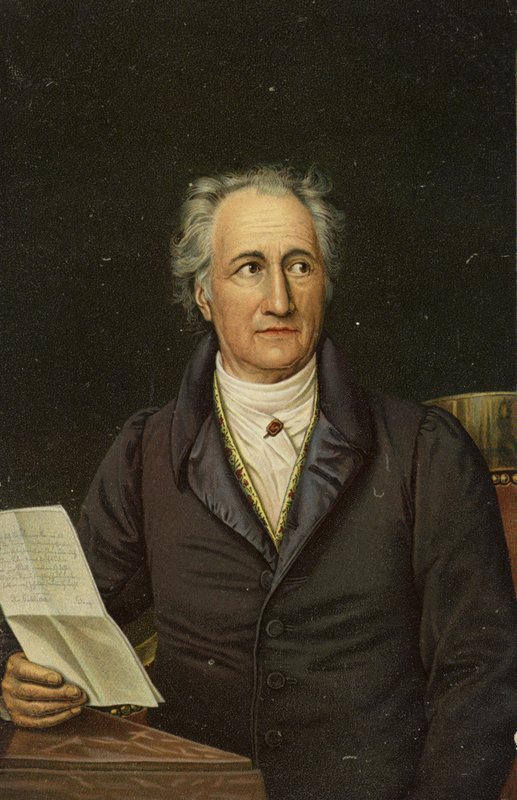 Johann Wolfgang von Goethe (1749-1832), tysk poet, romanförfattare och dramatiker (chromolitho) av German School