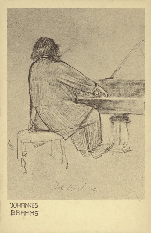 Johannes Brahms spelar piano av German School