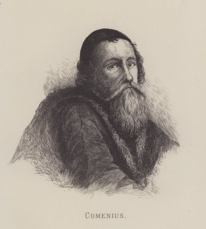 John Amos Comenius, tjeckisk filosof, teolog och utbildningskampanj (litho) av German School