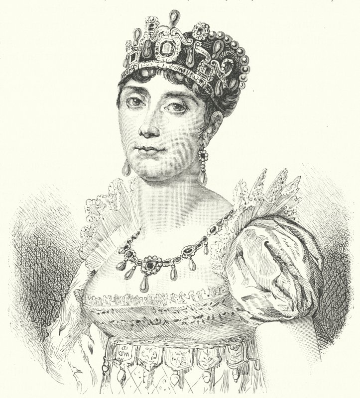 Josephine de Beauharnais, första fru till Napoleon I (gravyr) av German School
