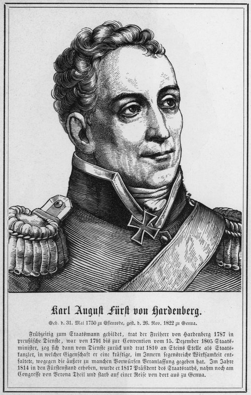 Karl August Furst von Hardenberg (gravyr) av German School