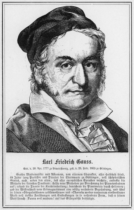 Karl Friedrich Gauss (gravyr) av German School
