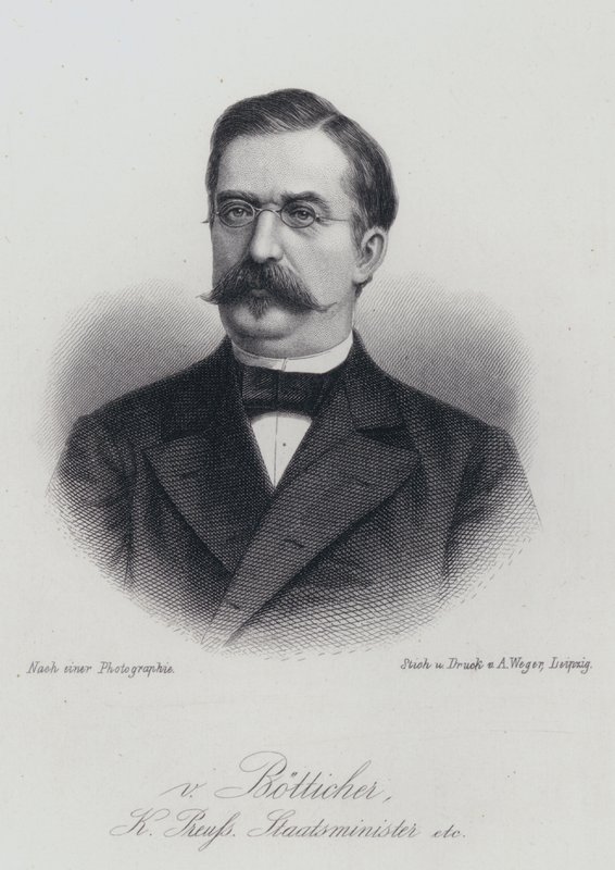 Karl Heinrich von Boetticher, tysk politiker och rektor (gravyr) av German School