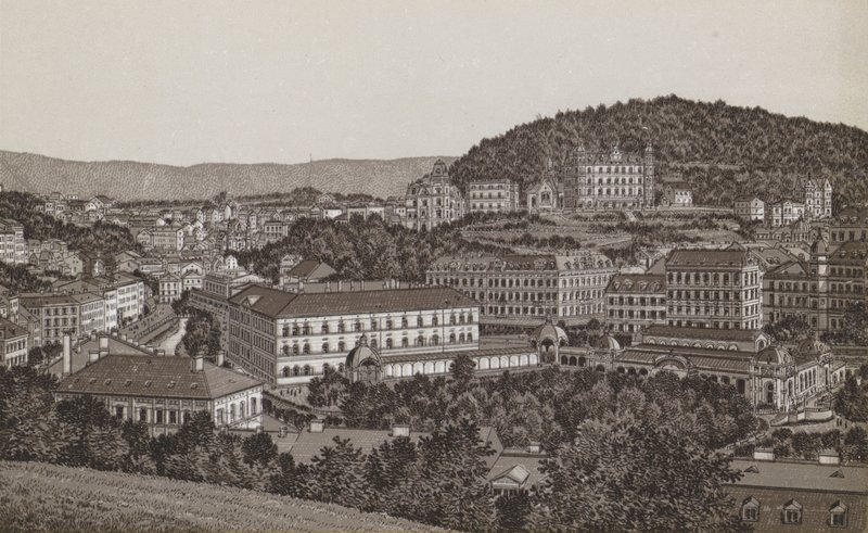 Karlovy Vary från norra sidan (litho) av German School