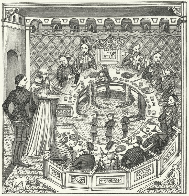 Kung Arthur och det runda bordet (gravyr) av German School