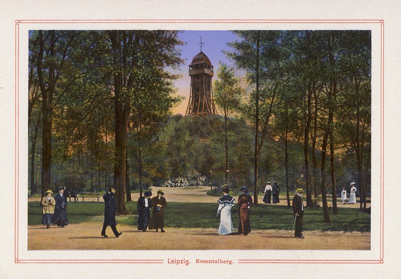 Leipzig, Rosentalberg (färglitografi) av German School