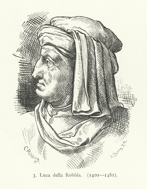 Luca della Robbia, italiensk renässansskulptör (gravyr) av German School