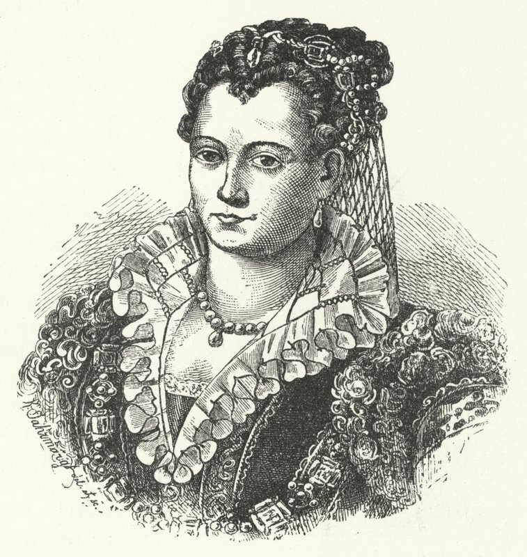 Lucrezia Borgia, hertiginna av Ferrara, Modena och Reggio (gravyr) av German School