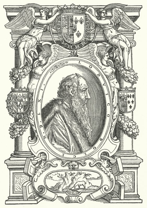 Ludovico Dolce, italiensk författare, målarteoretiker och humanist (gravyr) av German School