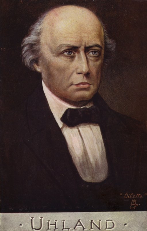 Ludwig Uhland (1787-1862), tysk poet och filolog (färglitografi) av German School