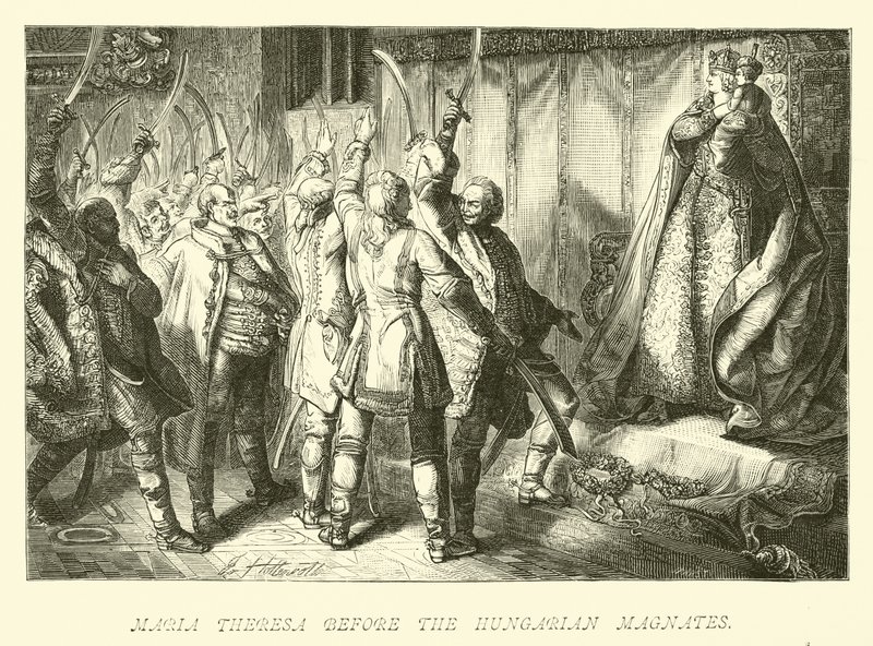 Maria Theresa inför de ungerska magnaten av German School