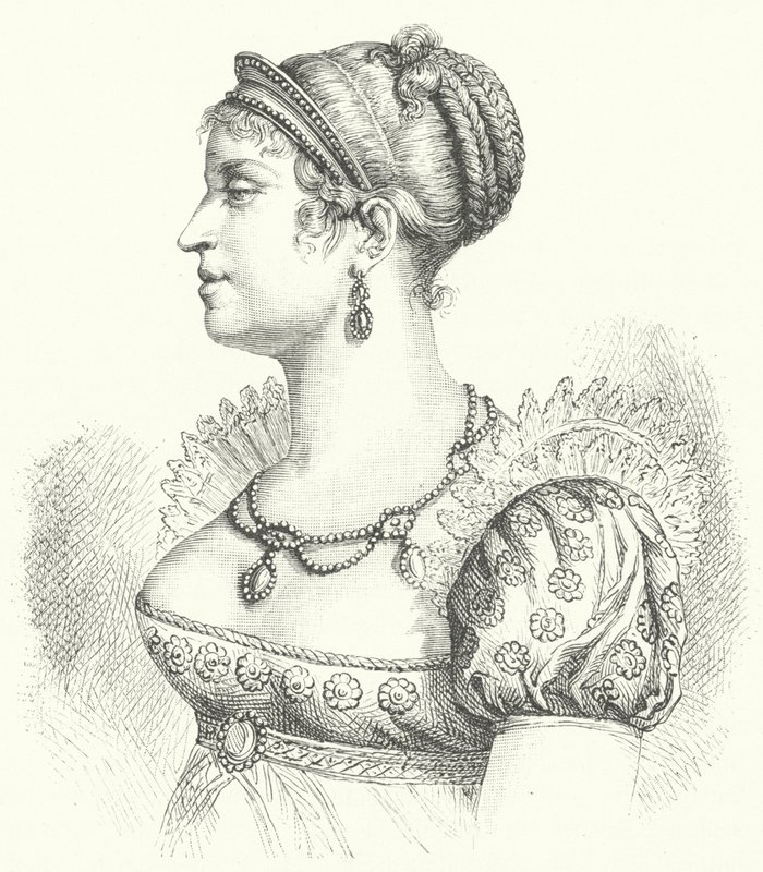 Marie Louise, hertiginna av Parma, andra fru till Napoleon I (gravyr) av German School
