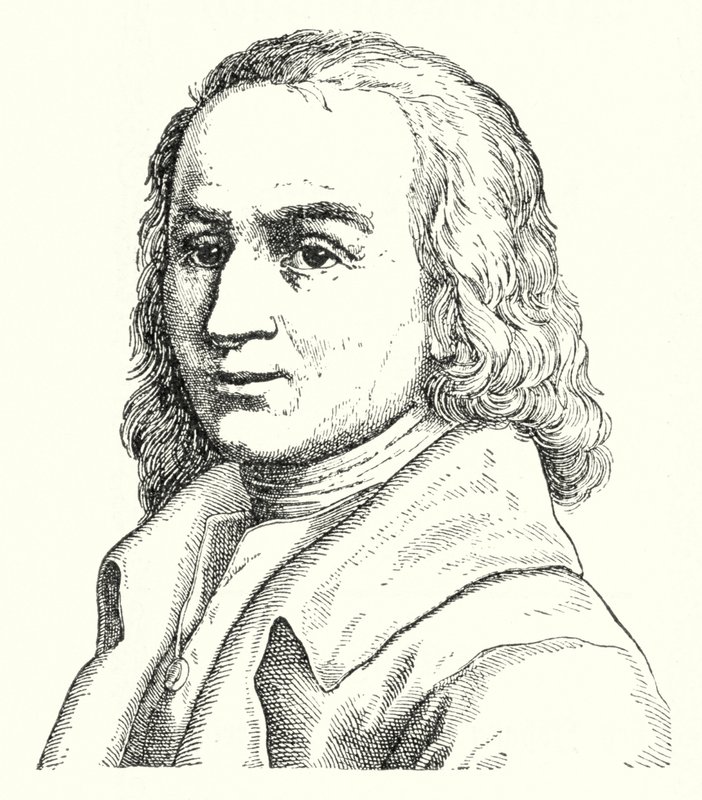 Matthias Claudius, tysk poet och journalist (gravyr) av German School