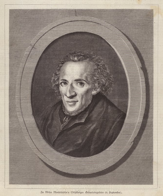 Moses Mendelssohn, tysk judisk filosof (gravyr) av German School