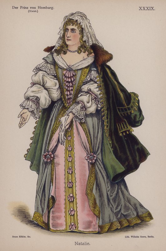 Natalie, från Der Prinz von Homburg (Prinsen av Homburg) av Heinrich von Kleist (färg litho) av German School