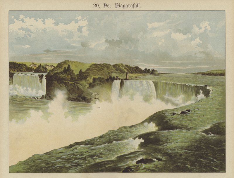 Niagarafallen (färg litho) av German School