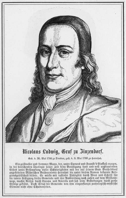 Nicolaus Ludwig, greve av Zinzendorf (gravyr) av German School