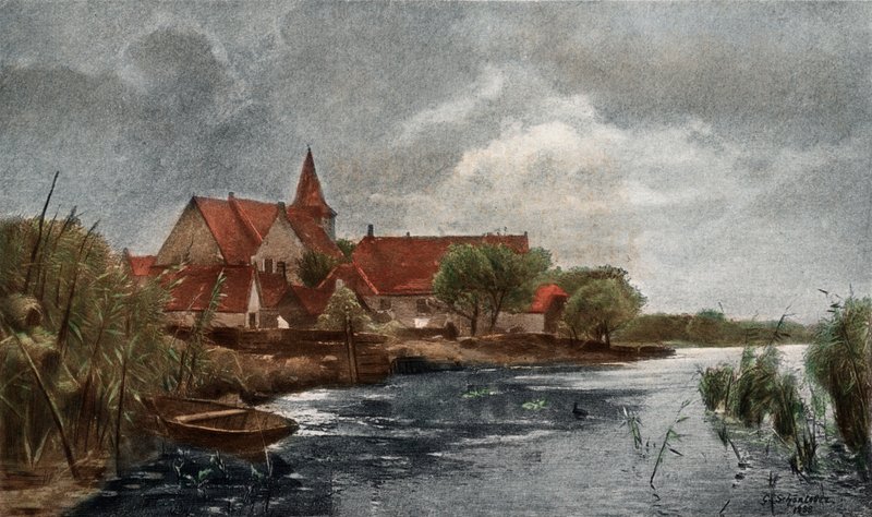 Nieuwkerk (fotogravyr i färg) av German School