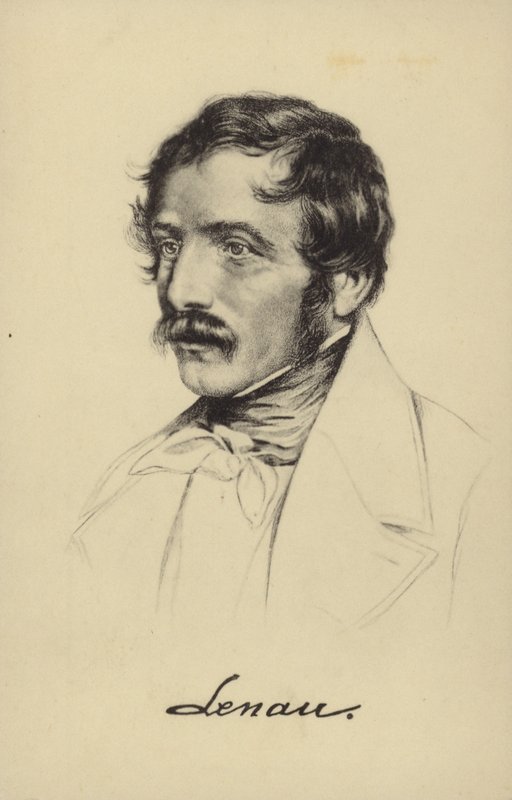 Nikolaus Lenau (1802-1850), österrikisk poet (litografi) av German School