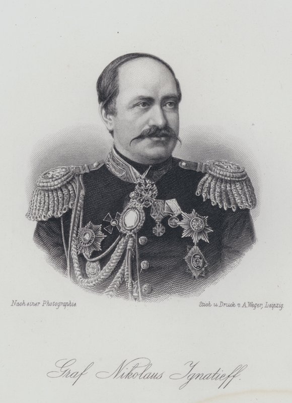 Nikolay Ignatyev, rysk statsman och diplomat (gravyr) av German School